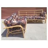 Mid century two pieces bamboo sofa