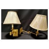 Pair of brass electrical sconce