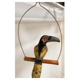 Sergio Bustamante style handpainted wood bird