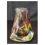 Signed Paul Harrie studio art glass vase