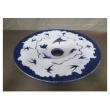 Signed Salvatore Polizzi art glass bird pattern