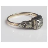 14k gold and diamond ring