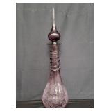 MCM hand blown crackle glass decanter