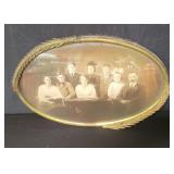 Antique convex glass framed photograph