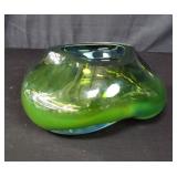 Signed studio art glass bowl