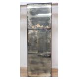 Antique 3-panel mirror with iron frame, as is