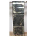 Antique 3-panel mirror with iron frame, as is