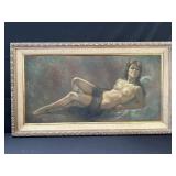 Leo Jansen signed framed oil on canvas nude