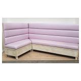 Leather L-shaped corner bench, as is