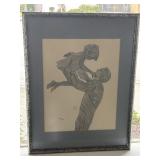 Milton Davis signed ink drawing