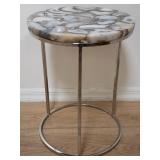 Onyx agate & chrome end table