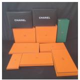 Ten designer empty boxes