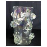 Iridescent glass vase