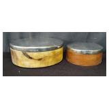 Christofle silver plate and teak trinket boxes