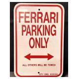 Ferrari parking only metal sign