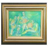 Initialed M. F. oil painting on canvas