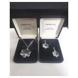 Sterling silver and crystal necklace and earrings