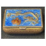 Intake brass & enamel dragon pill box
