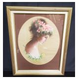 Signed Daniel Bosler pastel portrait