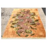 Vintage handmade oriental floral rug