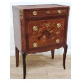 French walnut chest of drawers with brass