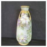 Nippon porcelain hand painted floral vase
