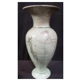 Signed Scott D. crackled glazed pottery vase