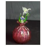 Hand-blown glass perfume bottle