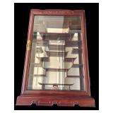 Vintage rosewood wall display cabinet