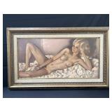 Signed framed nude oil on canvas Igor