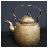 Antique brass tea kettle