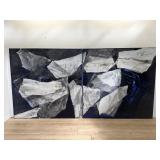 Signed abstract mixed media on canvas "Jasper