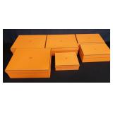 6 empty designer boxes