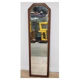 Vintage oak frame beveled wall mirror