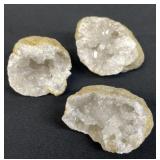 Group of clear quartz crystal geode