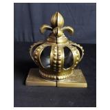 Vintage brass crown bookends