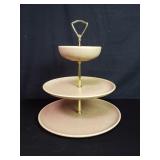 Vintage California pottery tier dish