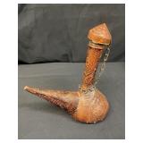 Vintage tooled leather porron
