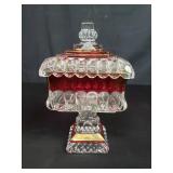 Vintage ruby red and clear glass wedding candy