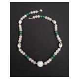 Beaded jadeite and cloisonne necklace