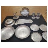 Group of vintage decorative  pewter items