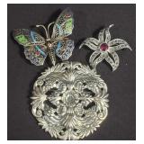 Group of 3 assorted sterling silver (925)