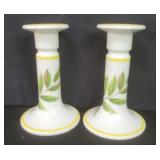 Pair of Villeroy & Boch porcelain candlesticks