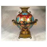 Russian Samovar enameled brass USSR