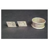 Sterling silver cufflinks, sterling silver