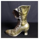 Vintage brass tone spelter boot