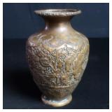 Persian vintage engraved brass vase