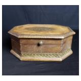 Walnut and brass trinket box