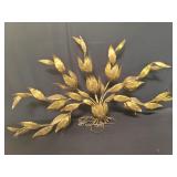 Mid century metal floral electrified wall decor