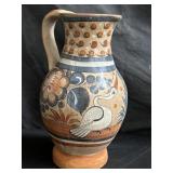Vintage hand painted pottery pitcher